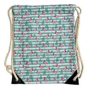 GymBag Design Baumwolle Flamingostreifen