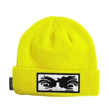 Beanie Mad Eyes safety yellow